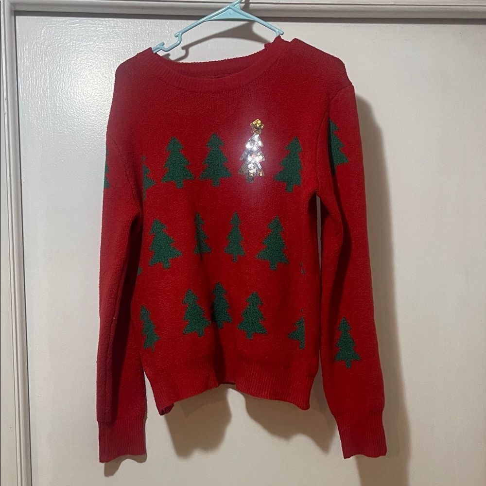 Red Christmas Tree Sweater size large